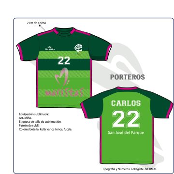 Camiseta fútbol portero