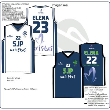 Camiseta reversible baloncesto